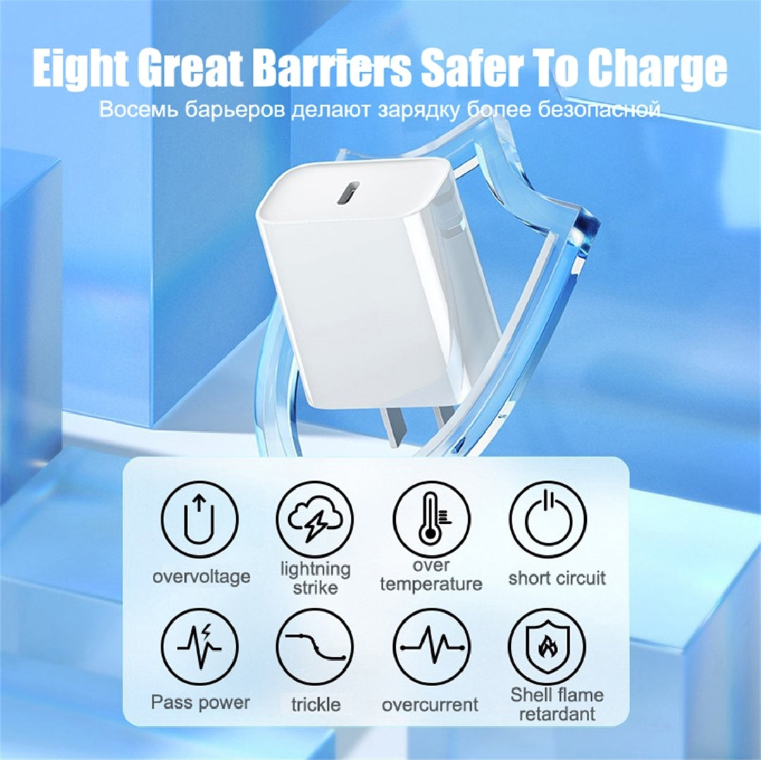 ZapVolt 20W Fast Charger – iPhone 15 USB-C Power Adapter